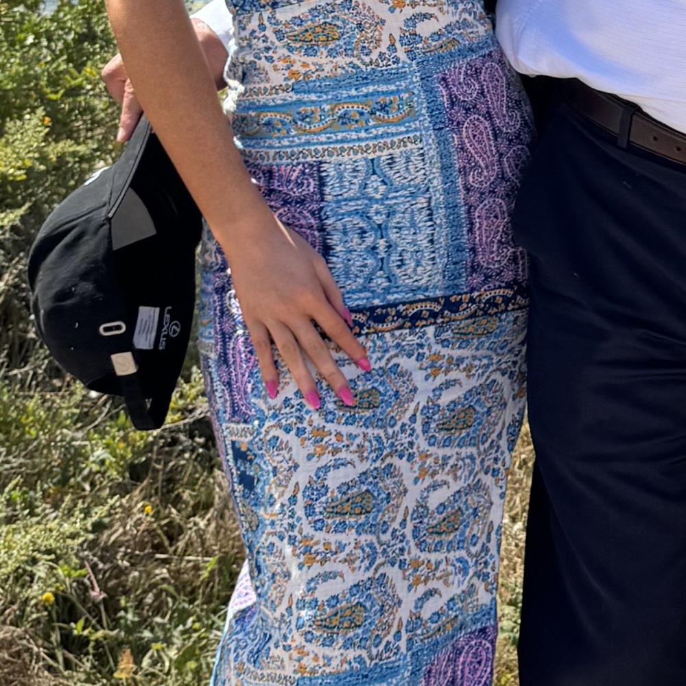 Zara Blue Midi Pencil Dress Casual Resort Wear